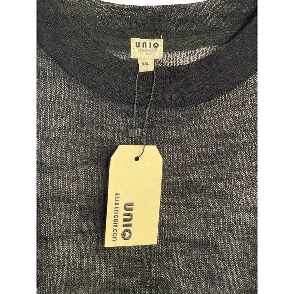 UNIQ Women's Black Sheer Long Sleeve Sweater Style SW-70617 Size M/L NWT - Picture 6 of 9